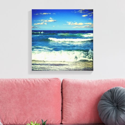 Ocean Waves Rolling to Shore Canvas Wrap" (Insitu (Woonkamer))