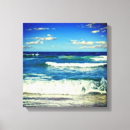 Ocean Waves Rolling to Shore Canvas Wrap" (Voorkant)