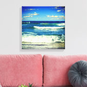 Ocean Waves Rolling to Shore Canvas Wrap" Afdruk (Insitu (Woonkamer))