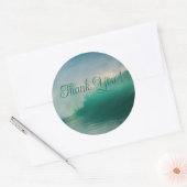 Ocean Waves Round Wedding Thank You Stickers (Envelop)