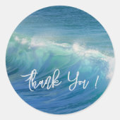 Ocean Waves Round Wedding Thank You Stickers (Voorkant)