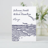 Ocean Waves rustieke strand bruiloft RSVP-kaart RSVP Kaartje (Staand voorkant)