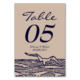 Ocean Waves Rustieke Strand Bruiloft Tafel Kaart
