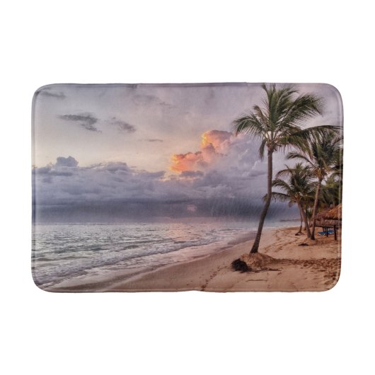 Ocean Waves Sandy Beach Sunset Badmat (Voorkant)