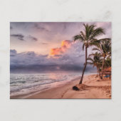 Ocean Waves Sandy Beach Sunset Briefkaart (Voorkant)