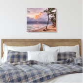 Ocean Waves Sandy Beach Sunset Canvas Afdruk (Insitu (Slaapkamer))
