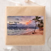 Ocean Waves Sandy Beach Sunset Etiket (Insitu)