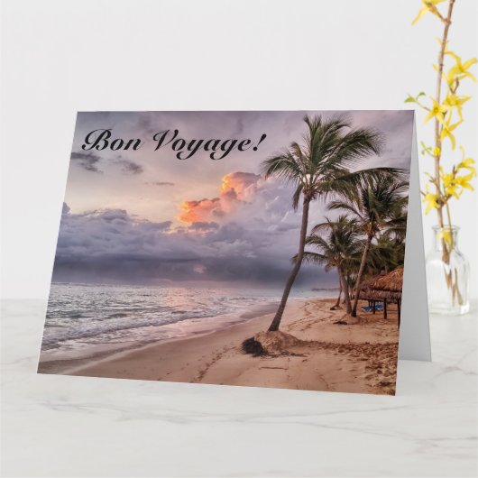 Ocean Waves Sandy Beach Sunset Kaart (Gele Bloem)