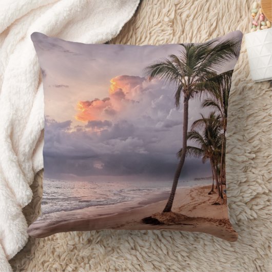 Ocean Waves Sandy Beach Sunset Kussen (Deken)