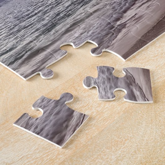 Ocean Waves Sandy Beach Sunset Legpuzzel (Zijkant)
