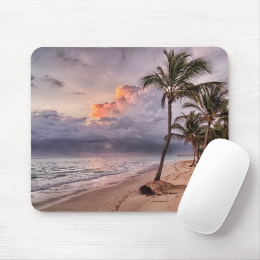 Ocean Waves Sandy Beach Sunset Muismat (Met muis)