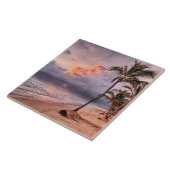 Ocean Waves Sandy Beach Sunset Tegeltje (Zijkant)