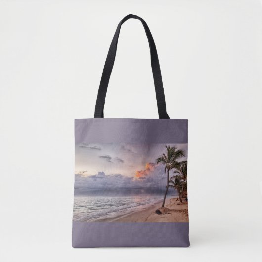 Ocean Waves Sandy Beach Sunset Tote Bag (Voorkant)