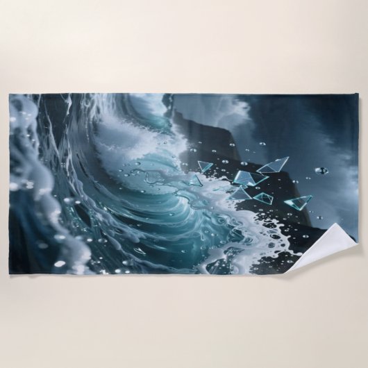 Ocean Waves & Sea Foam Beach Towel Strandlaken (Voorkant)