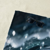 Ocean Waves & Sea Foam Beach Towel Strandlaken (In situ)