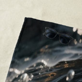 Ocean Waves & Sea Foam Beach Towel Strandlaken (In situ)