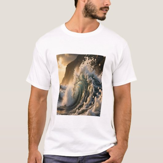 Ocean Waves & Sea Foam Graphic T-Shirt for Men (Voorkant)