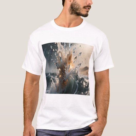 Ocean Waves & Sea Foam Graphic T-Shirt for Men (Voorkant)