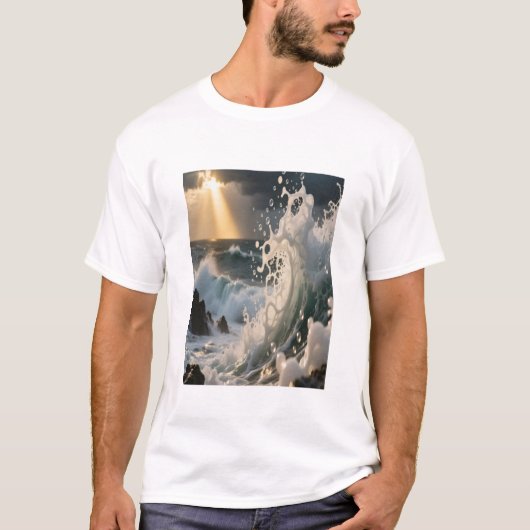 Ocean Waves & Sea Foam Graphic T-Shirt for Men (Voorkant)