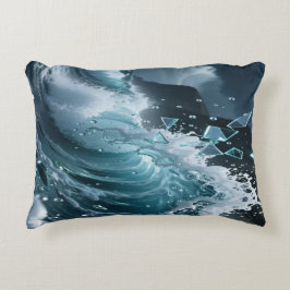 Ocean Waves & Sea Foam Throw Pillow Cover Accent Kussen