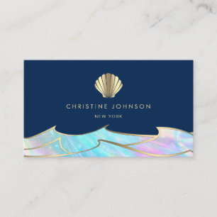 Ocean Waves Seashell logo Design Visitekaartje
