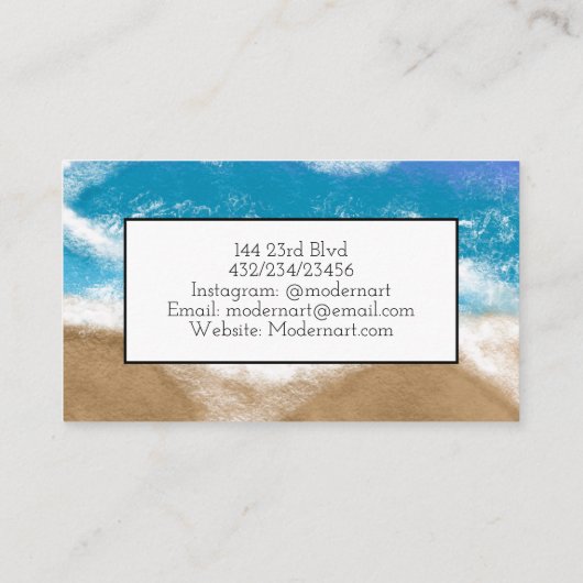 Ocean Waves Seaside kust Visitekaartje (Achterkant)