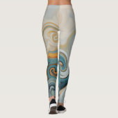 Ocean Waves Strand Blauwgroen Blauw Abstract 74 Leggings (Achterkant)