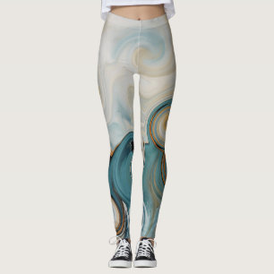 Ocean Waves Strand Blauwgroen Blauw Abstract 74 Leggings