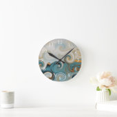 Ocean Waves Strand Blauwgroen Blauw Abstract 74 Ronde Klok (Huis)
