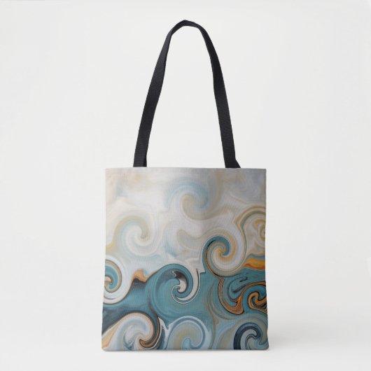 Ocean Waves Strand Blauwgroen Blauw Abstract 74 Tote Bag (Voorkant)