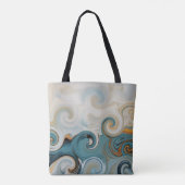 Ocean Waves Strand Blauwgroen Blauw Abstract 74 Tote Bag (Achterkant)