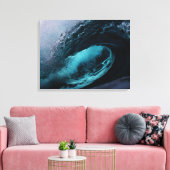Ocean waves stretched canvas print (Insitu (Woonkamer))