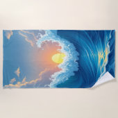 Ocean Waves & Sun Beach Towel Strandlaken (Voorkant)