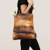 Ocean Waves Sunrise Zee de Day Quote Tote Bag (Dichtbij)