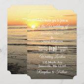 Ocean Waves Sunset Huwelijksuitnodigingen Kaart (Voorkant / Achterkant)