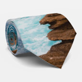 Ocean WAVES Surf Rocks Beach Splash Stropdas (Opgerold)