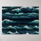 Ocean Waves Tapestry Poster (Voorkant)