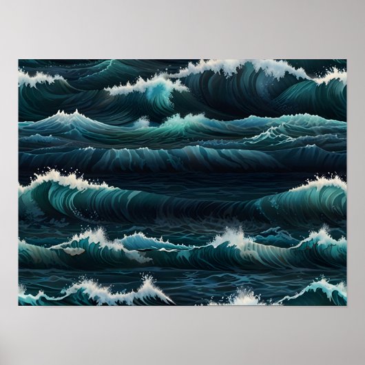 Ocean Waves Tapestry Poster (Voorkant)