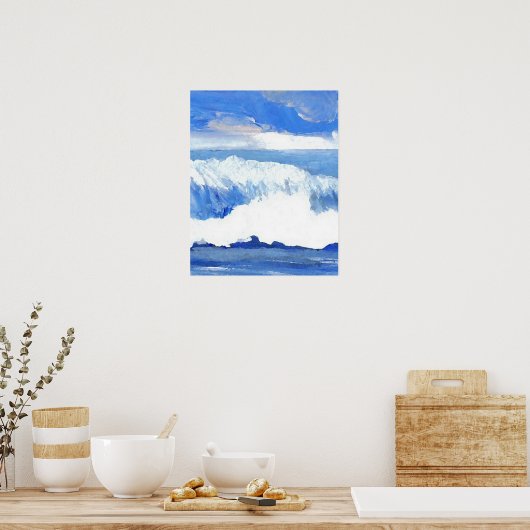 Ocean Waves Taste van het Zee Blue Decor Poster (Keuken)