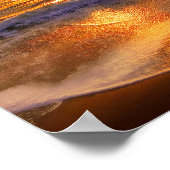 Ocean Waves tijdens de zonsondergang Poster (Hoek)