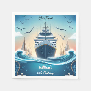 Ocean Waves Travel Anker Yacht 30e verjaardag Servet