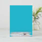 Ocean Waves Turquoise Blank Paper (Staand voorkant)