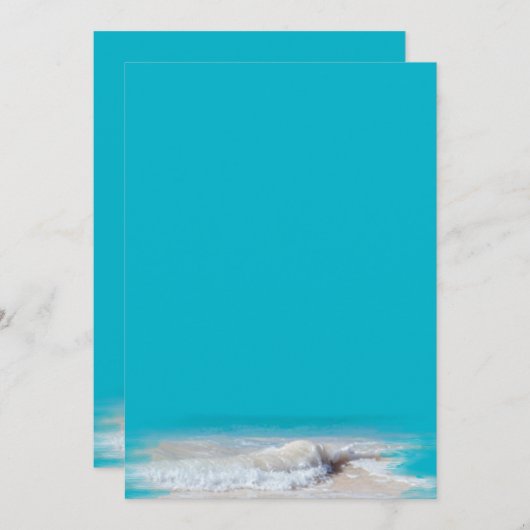 Ocean Waves Turquoise Blank Paper (Voorkant / Achterkant)