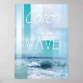 Ocean Waves - Vang de Golf | abstracte blauwvinton Poster (Voorkant)
