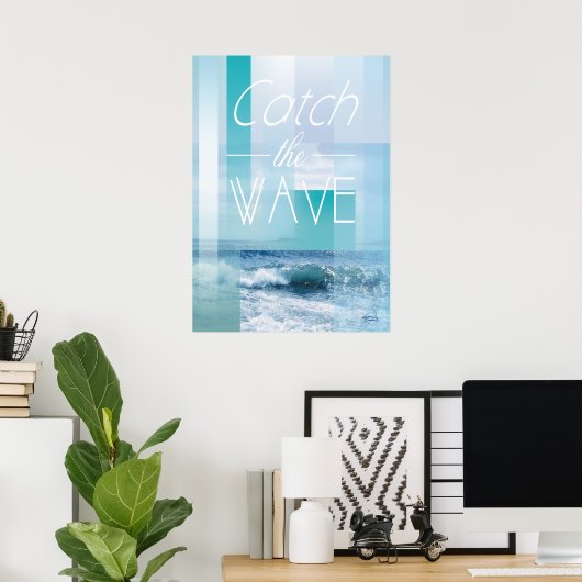Ocean Waves - Vang de Golf | abstracte blauwvinton Poster (Thuiskantoor)