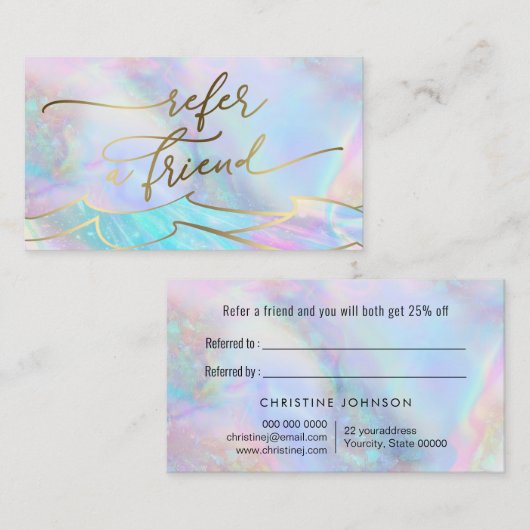 Ocean Waves Verwijzingskaart Visitekaartje (Voorkant / Achterkant)