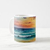 Ocean waves water color mug wrap designs koffiemok (Voorkant links)