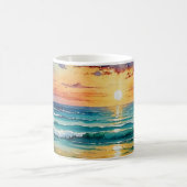 Ocean waves water color mug wrap designs koffiemok (Center)