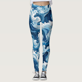 Ocean Waves Waterelement Leggings