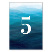 Ocean Waves Waterverf Trouwtafel Aantal Kaarten (Achterkant)